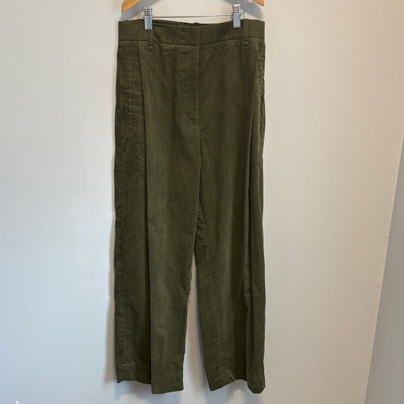 COS Olive Green Corduroy Barrel Leg Pants - Picture 2 of 6